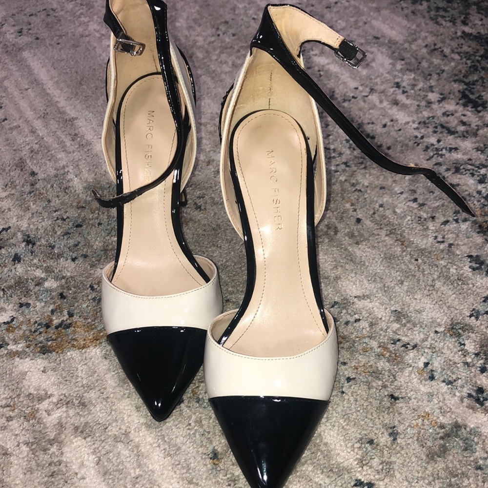 Marc Fisher Black and Cream Women's Shoes